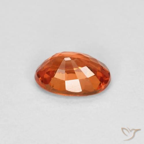 Saphir Orange rougeâtre naturelle ovale, 0.60 ct, VVS