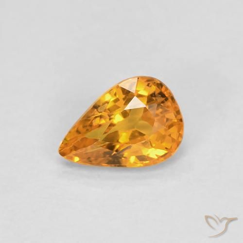 0.52ct Naturel Orange-or Saphir, En forme de poire, VVS