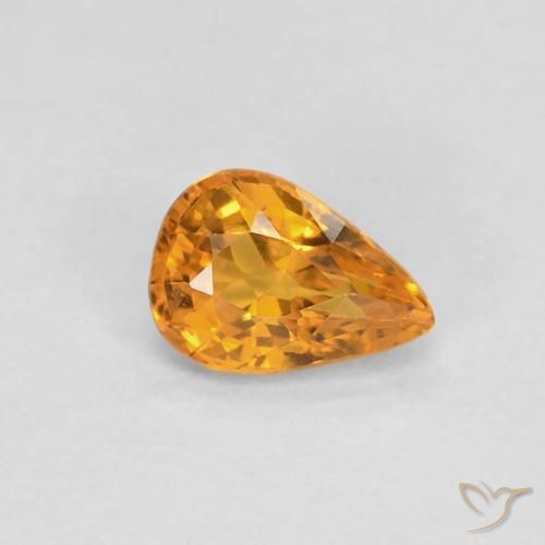 Saphir Orange-or naturelle En forme de poire, 0.52 ct, VVS