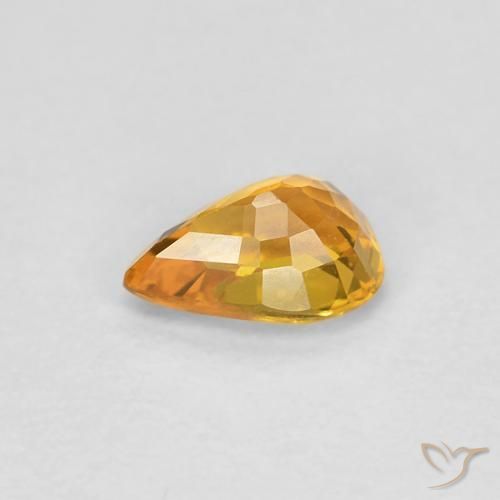 Saphir Orange-or naturelle En forme de poire, 0.52 ct, VVS