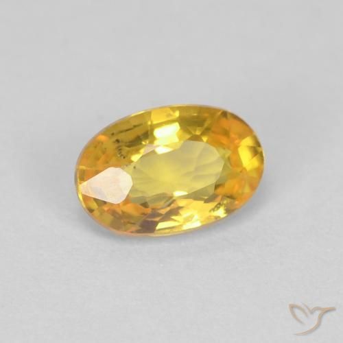 Saphir Doré naturelle ovale, 0.62 ct, VS