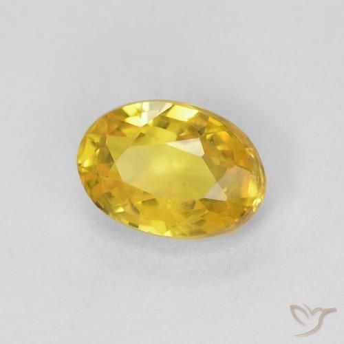 Saphir Jaune moyen naturelle ovale, 0.56 ct, VS