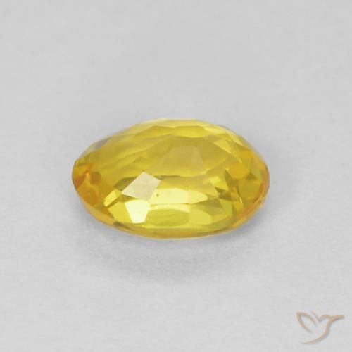 Saphir Jaune moyen naturelle ovale, 0.56 ct, VS