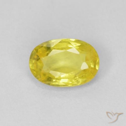 0.50ct Naturel Bourdon jaune Saphir, ovale, VS