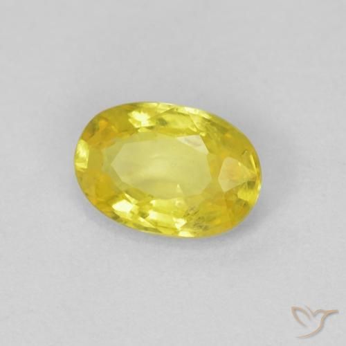 Saphir Bourdon jaune naturelle ovale, 0.50 ct, VS