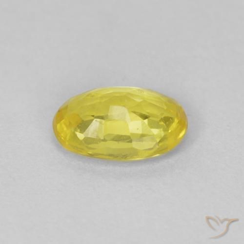 Saphir Bourdon jaune naturelle ovale, 0.50 ct, VS
