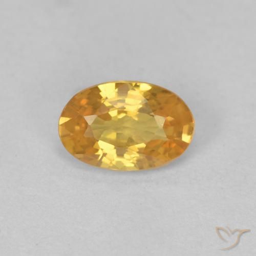 0.57ct Naturel Orange doré profond Saphir, ovale, VS