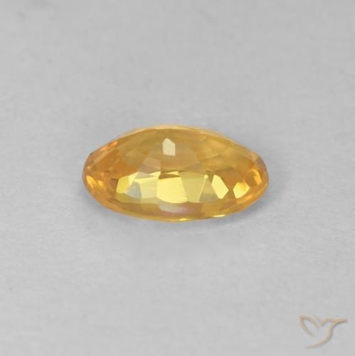 Saphir Orange doré profond naturelle ovale, 0.57 ct, VS