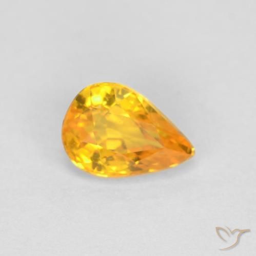 0.59ct Naturel Orange moyen Saphir, En forme de poire, VVS-VS