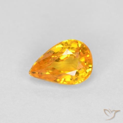 Saphir Orange moyen naturelle En forme de poire, 0.59 ct, VVS-VS