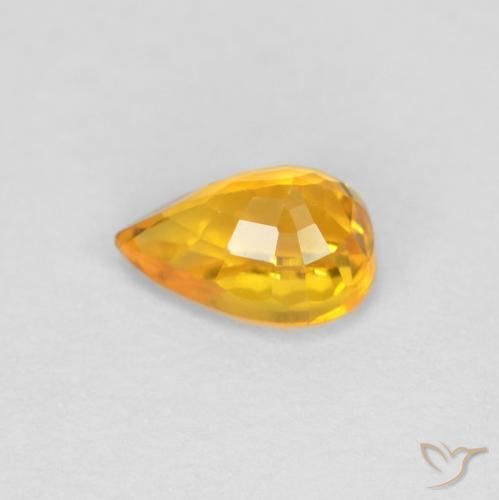 Saphir Orange moyen naturelle En forme de poire, 0.59 ct, VVS-VS