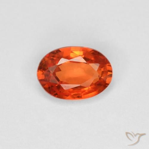 0.49ct Naturel Orange feu Saphir, ovale, VVS, Photo A