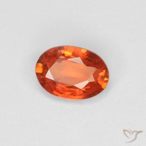 Saphir Orange feu naturelle ovale, 0.49 ct, VVS