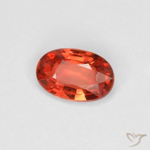 Saphir Orange rougeâtre naturelle ovale, 0.43 ct, VVS