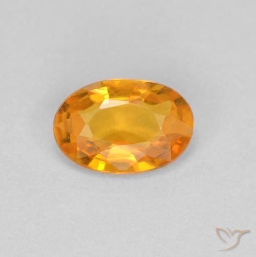 0.52ct Naturel Orange moyen Saphir, ovale, VVS