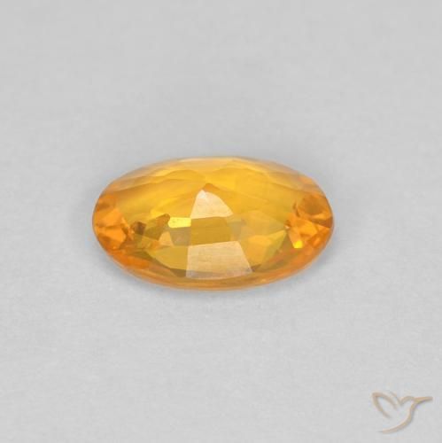 Saphir Orange moyen naturelle ovale, 0.52 ct, VVS
