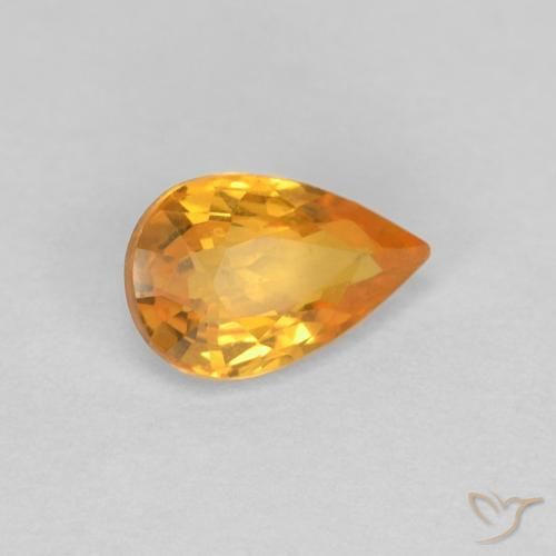 Saphir Orange moyen naturelle En forme de poire, 0.54 ct, VVS