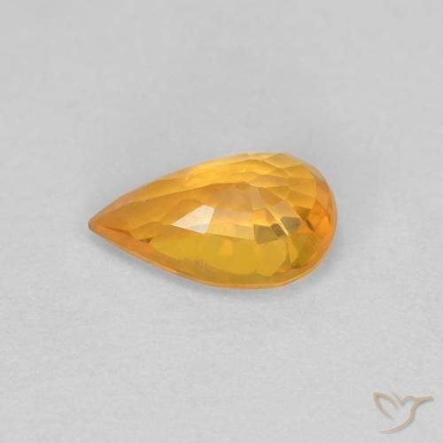 Saphir Orange moyen naturelle En forme de poire, 0.54 ct, VVS
