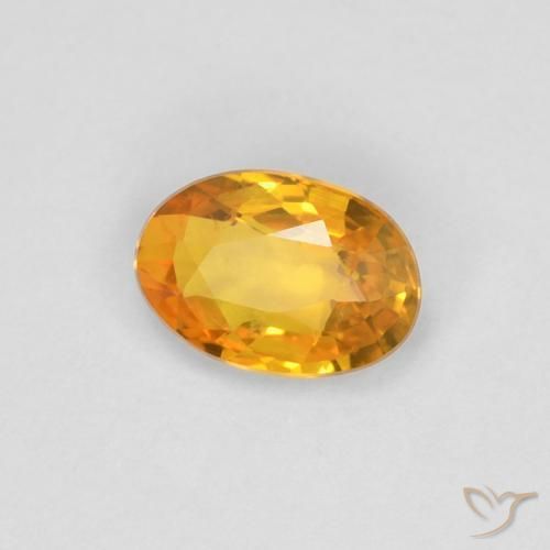 Saphir Orange-or naturelle ovale, 0.55 ct, VVS