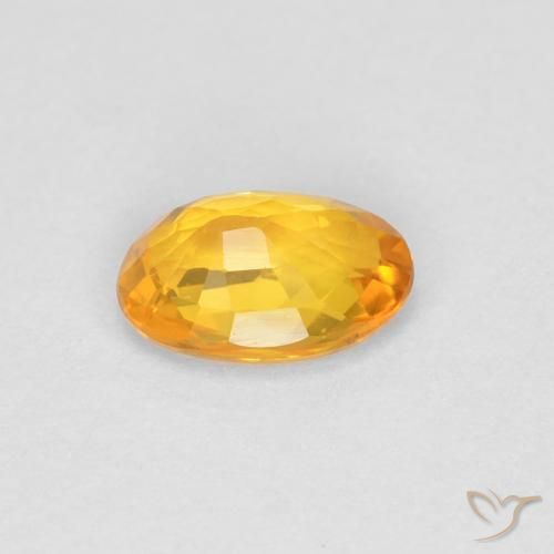 Saphir Orange-or naturelle ovale, 0.55 ct, VVS