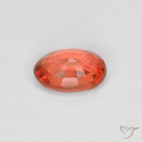 Saphir Orange rougeâtre naturelle ovale, 0.58 ct, VVS-VS