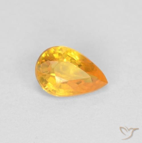 Saphir Orange moyen naturelle En forme de poire, 0.48 ct, VVS-VS