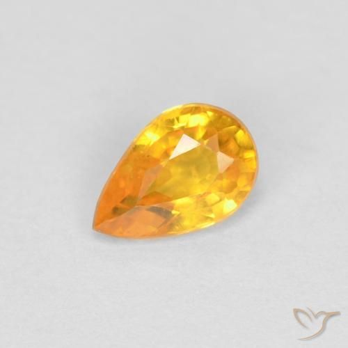 Saphir Orange moyen naturelle En forme de poire, 0.48 ct, VVS-VS
