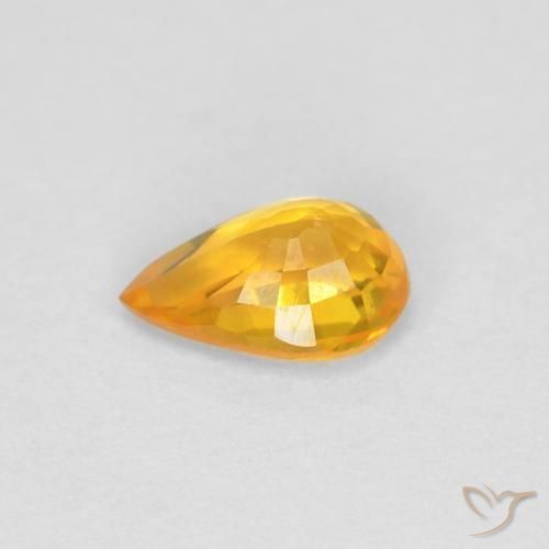 Saphir Orange moyen naturelle En forme de poire, 0.48 ct, VVS-VS