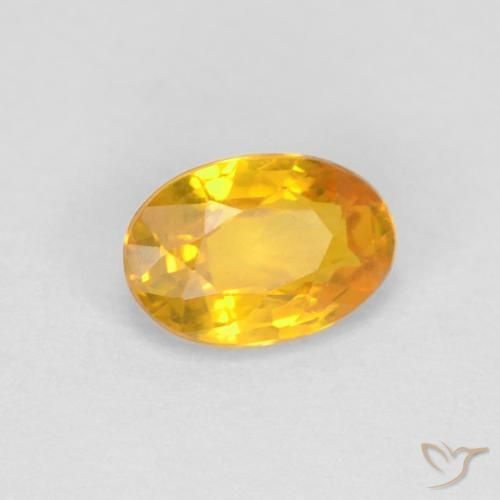 Saphir Orange-or naturelle ovale, 0.67 ct, VVS