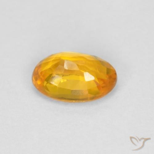 Saphir Orange-or naturelle ovale, 0.67 ct, VVS