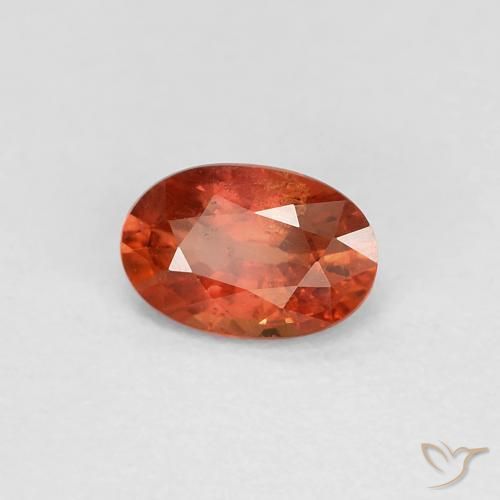 Saphir Orange moyen naturelle ovale, 0.58 ct, VS
