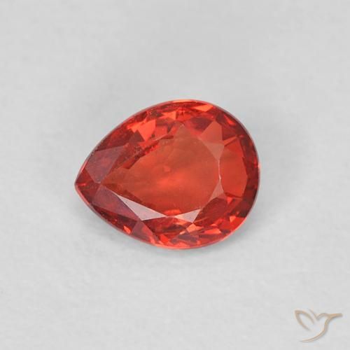 0.42ct Naturel Rouge moyen Saphir, En forme de poire, VVS-VS