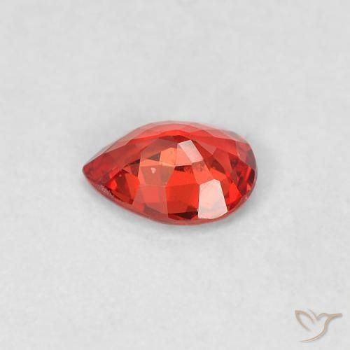 Saphir Rouge intense naturelle En forme de poire, 0.36 ct, VVS-VS
