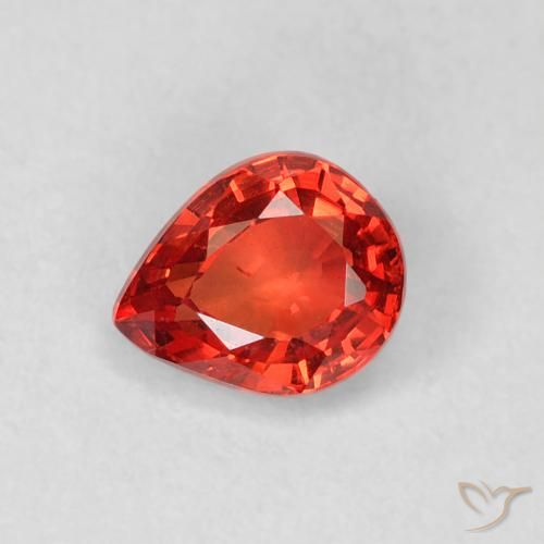 0.51ct Naturel Rouge cramoisi vif Saphir, En forme de poire, VVS-VS