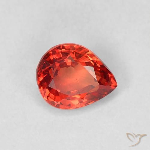 Saphir Rouge cramoisi vif naturelle En forme de poire, 0.51 ct, VVS-VS