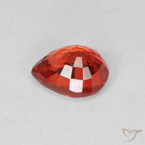 Saphir Rouge cramoisi vif naturelle En forme de poire, 0.51 ct, VVS-VS