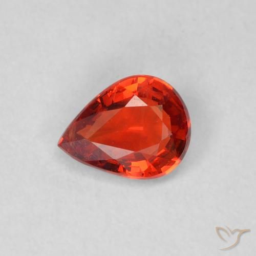 Saphir Rouge vif naturelle En forme de poire, 0.37 ct, VS
