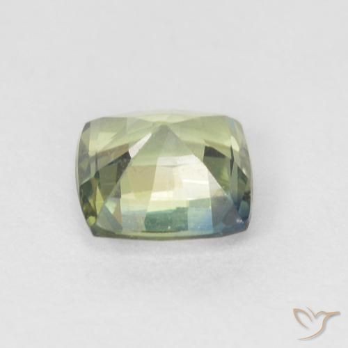 Saphir Vert clair naturelle Coussin, 0.47 ct, VVS