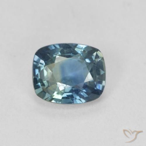 0.82ct Naturel Sarcelle Saphir, Coussin, VVS