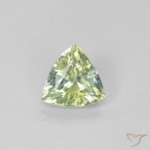 0.45ct Naturel Vert jaunâtre Saphir, Trillion, VVS