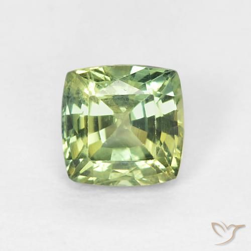 0.69ct Naturel Olive verte Saphir, Coussin, VS