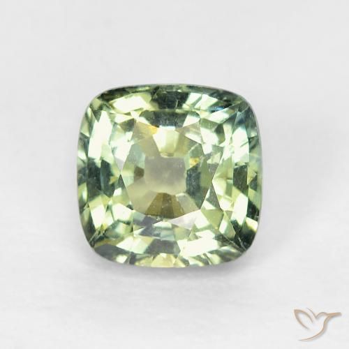 0.86ct Naturel Vert grisâtre Saphir, Coussin, VS