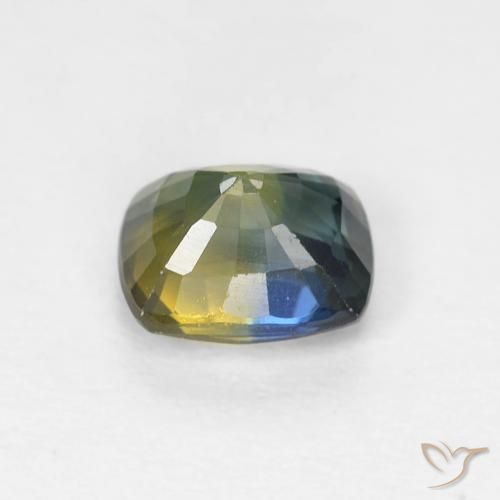 Saphir Multicolore naturelle Coussin, 0.85 ct, VVS-VS