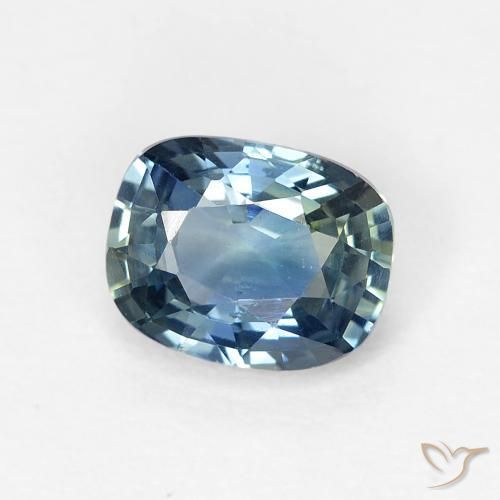 Saphir Sarcelle naturelle Coussin, 0.85 ct, VVS-VS