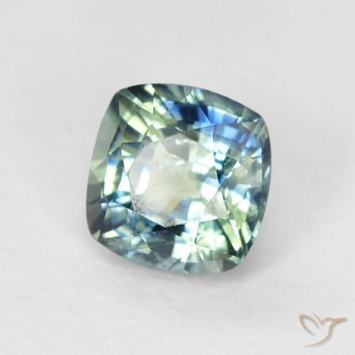 Saphir Sarcelle naturelle Coussin, 0.67 ct, VS