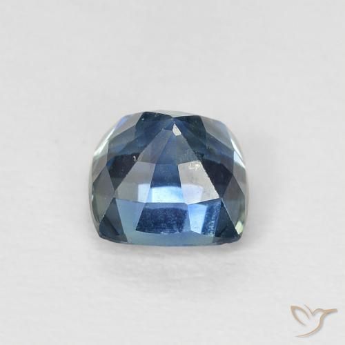 Saphir Sarcelle naturelle Coussin, 0.69 ct, VS