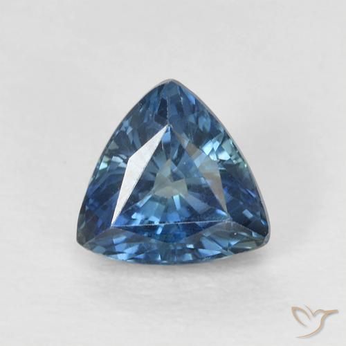 0.90ct Naturel Sarcelle Saphir, Trillion, VS