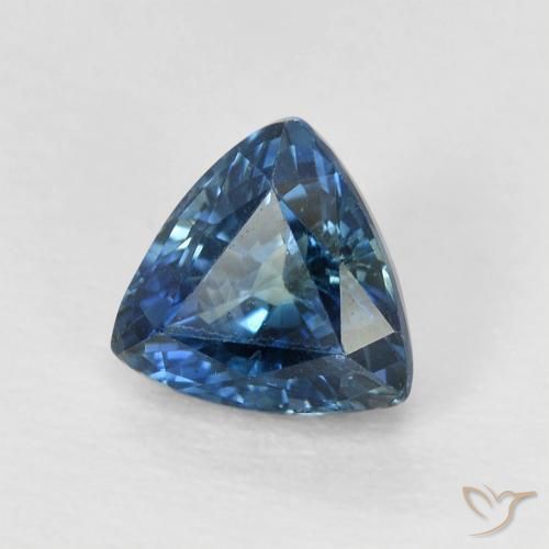 Saphir Sarcelle naturelle Trillion, 0.90 ct, VS