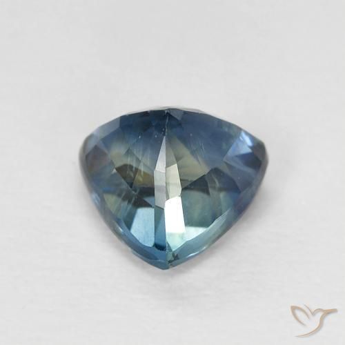 Saphir Sarcelle naturelle Trillion, 0.90 ct, VS