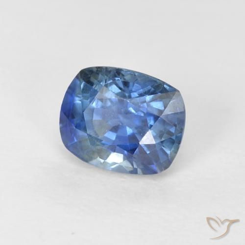 Saphir Bleu naturelle Coussin, 0.81 ct, VVS-VS